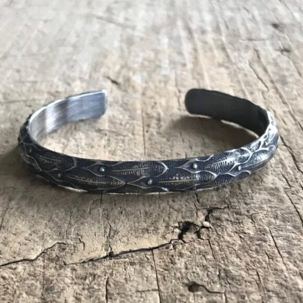 Sterling Silver Dragon Cuff Bangle Bracelet